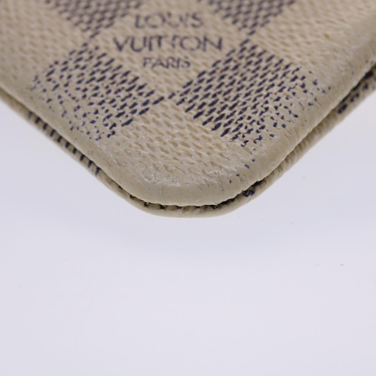 LOUIS VUITTON Damier Azur Pochette Cles Coin Purse N62659 LV Auth 47229