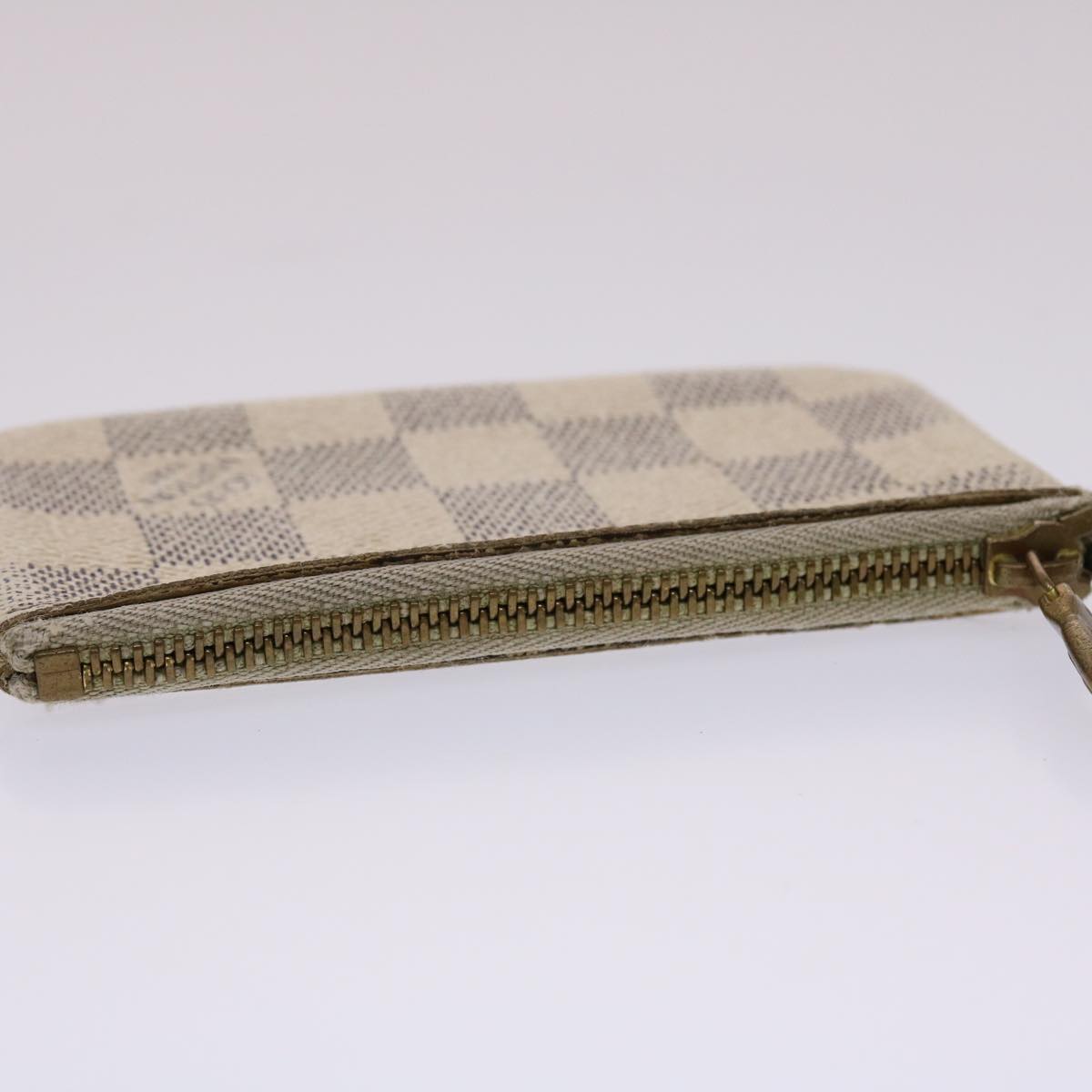 LOUIS VUITTON Damier Azur Pochette Cles Coin Purse N62659 LV Auth 47229