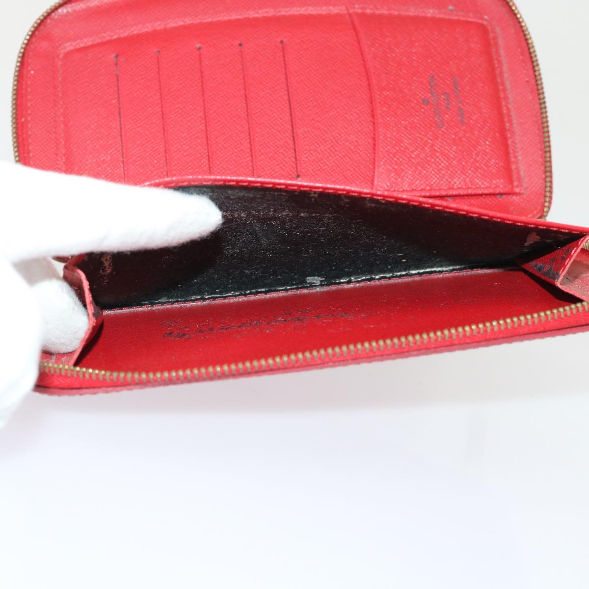 LOUIS VUITTON Epi Agenda Geode Wallet Red M63877 LV Auth 47234