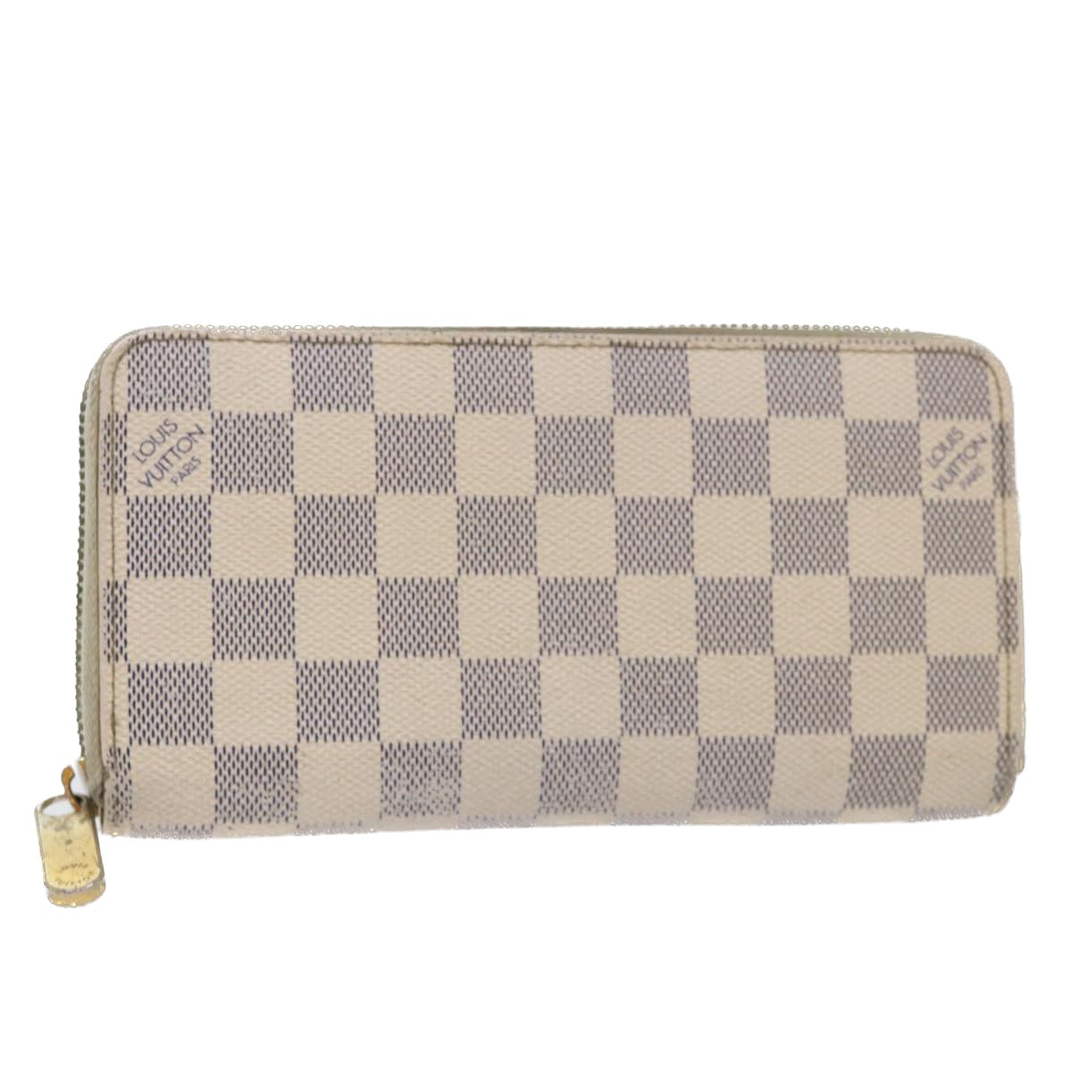 LOUIS VUITTON Damier Azur Zippy Wallet Long Wallet N63503 LV Auth 47247