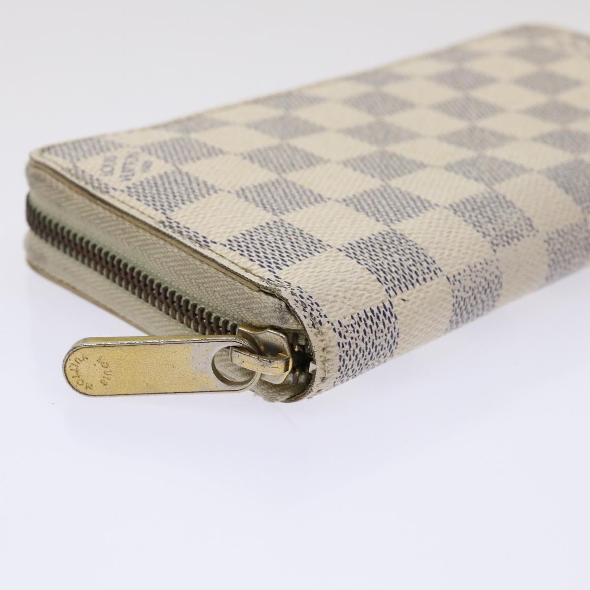 LOUIS VUITTON Damier Azur Zippy Wallet Long Wallet N63503 LV Auth 47247