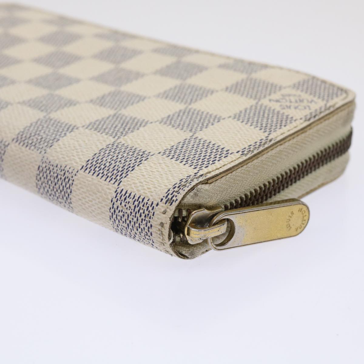 LOUIS VUITTON Damier Azur Zippy Wallet Long Wallet N63503 LV Auth 47247