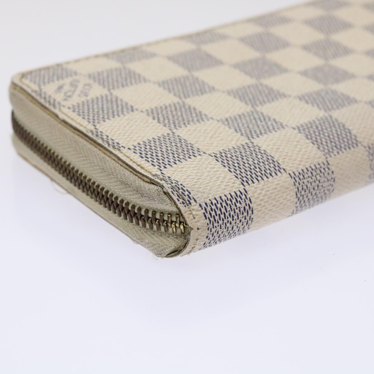 LOUIS VUITTON Damier Azur Zippy Wallet Long Wallet N63503 LV Auth 47247