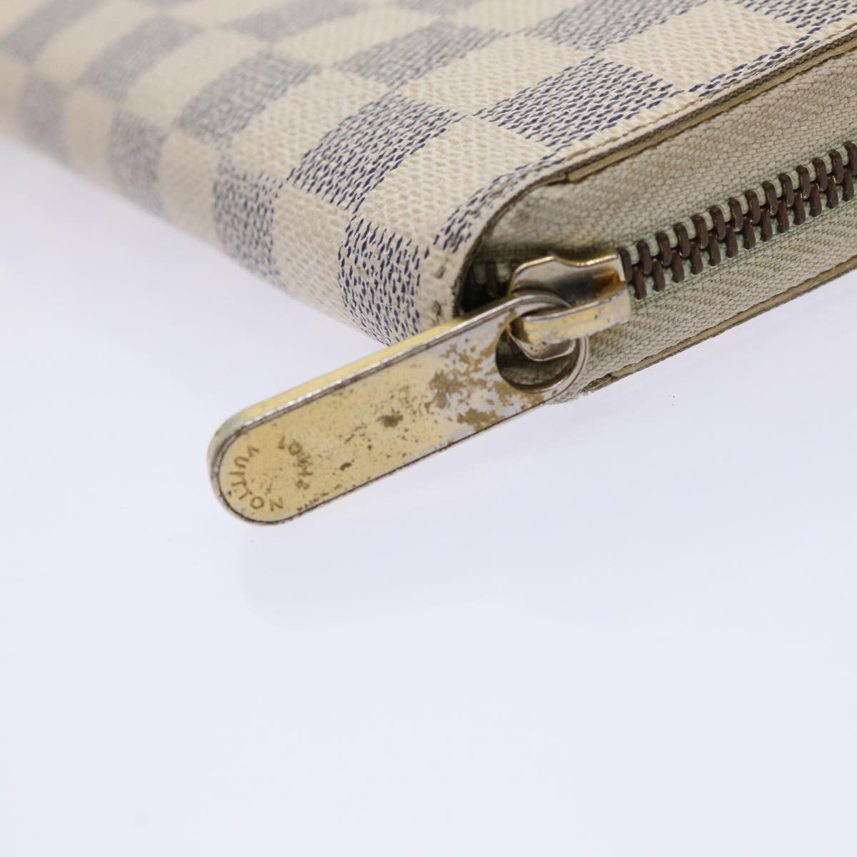 LOUIS VUITTON Damier Azur Zippy Wallet Long Wallet N63503 LV Auth 47247