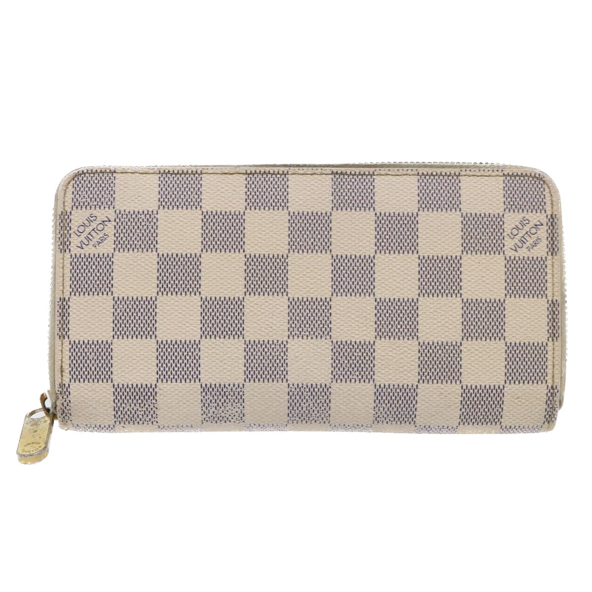 LOUIS VUITTON Damier Azur Zippy Wallet Long Wallet N63503 LV Auth 47247