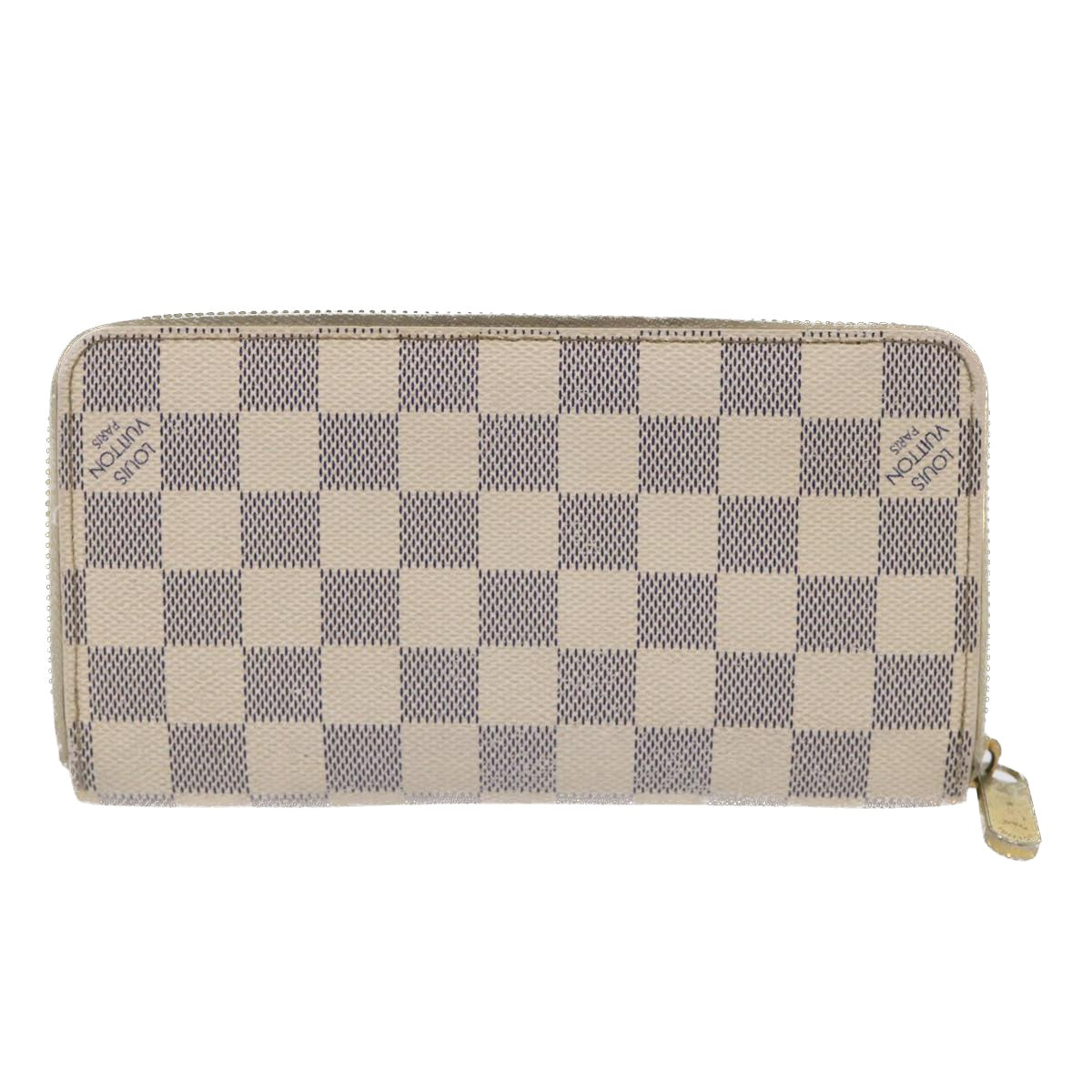 LOUIS VUITTON Damier Azur Zippy Wallet Long Wallet N63503 LV Auth 47247