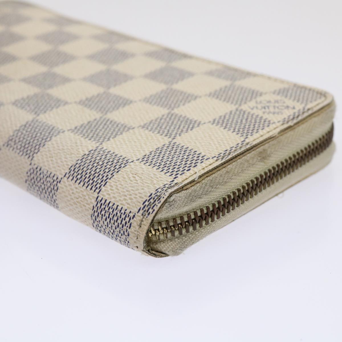 LOUIS VUITTON Damier Azur Zippy Wallet Long Wallet N63503 LV Auth 47247