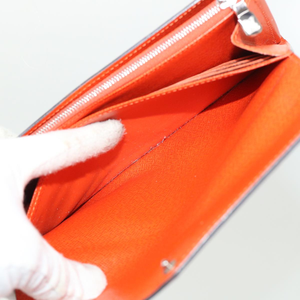 LOUIS VUITTON Epi Portefeuille Sarah Long Wallet Orange M60584 LV Auth 47252