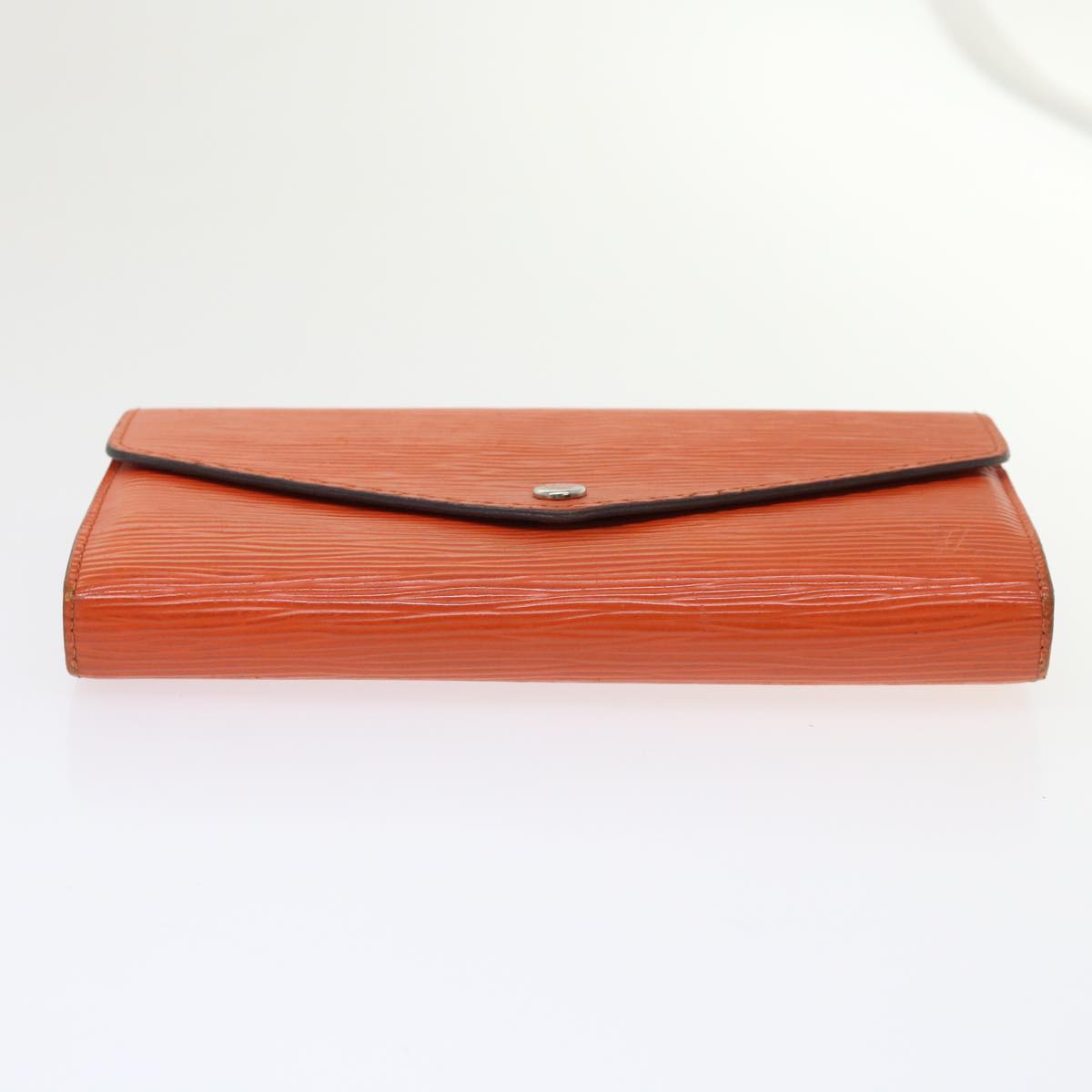 LOUIS VUITTON Epi Portefeuille Sarah Long Wallet Orange M60584 LV Auth 47252