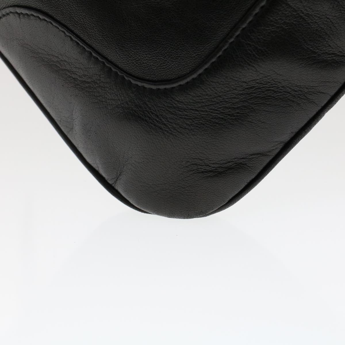 VALENTINO Hand Bag Leather Black Auth 47391