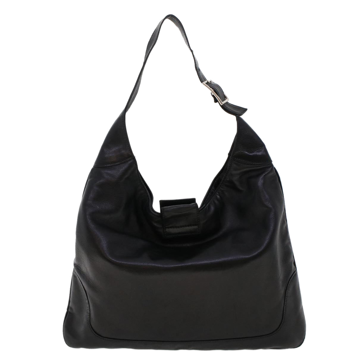 VALENTINO Hand Bag Leather Black Auth 47391