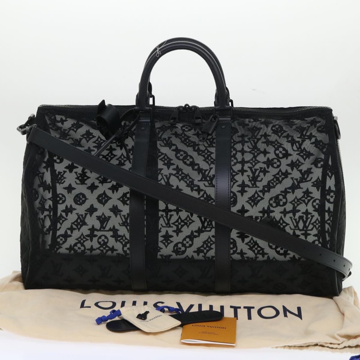 LOUIS VUITTON Monogram See Through Keepall Bandouliere 50 M53971 LV Auth 47400S