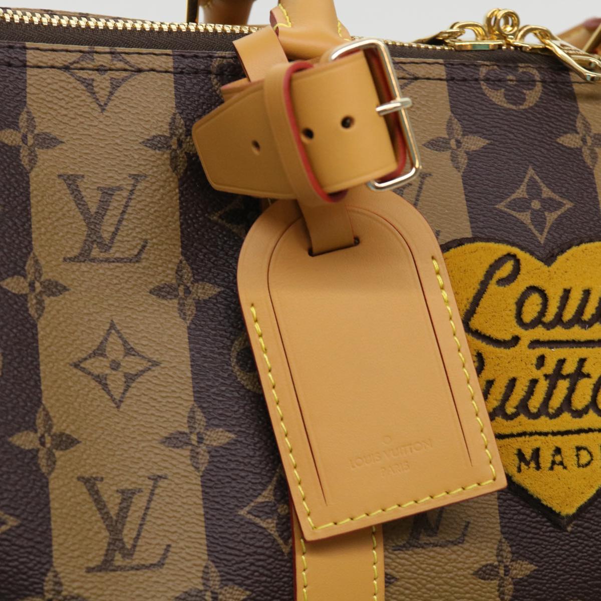 LOUIS VUITTON Monogram Stripe Keepall Bandouliere 50 Bag M45967 LV Auth 47401SM