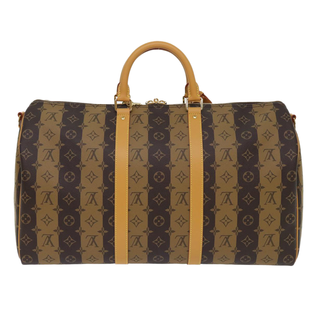 LOUIS VUITTON Monogram Stripe Keepall Bandouliere 50 Bag M45967 LV Auth 47401A