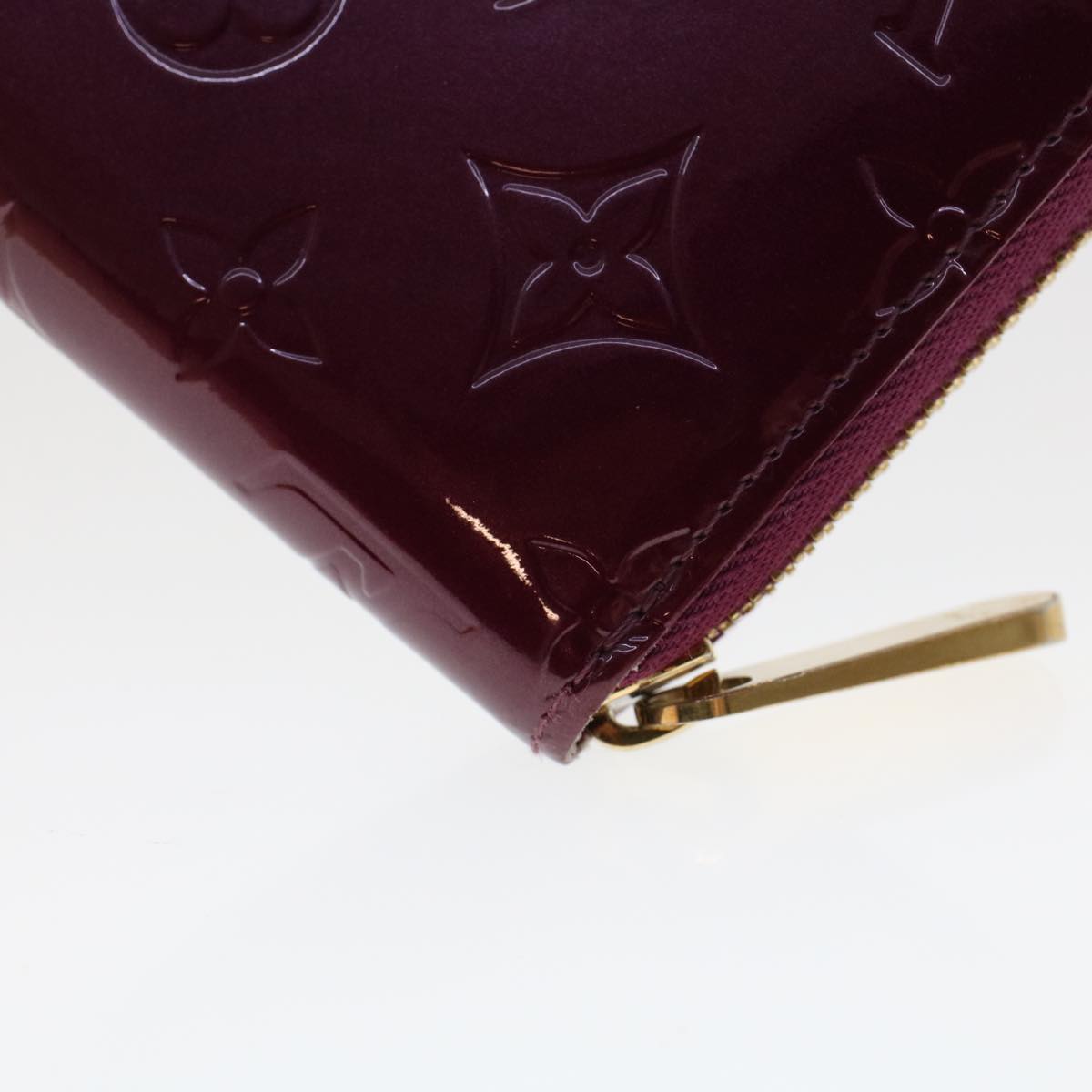 LOUIS VUITTON Monogram Vernis Zippy Wallet Long Wallet Violet M93609 Auth 47410