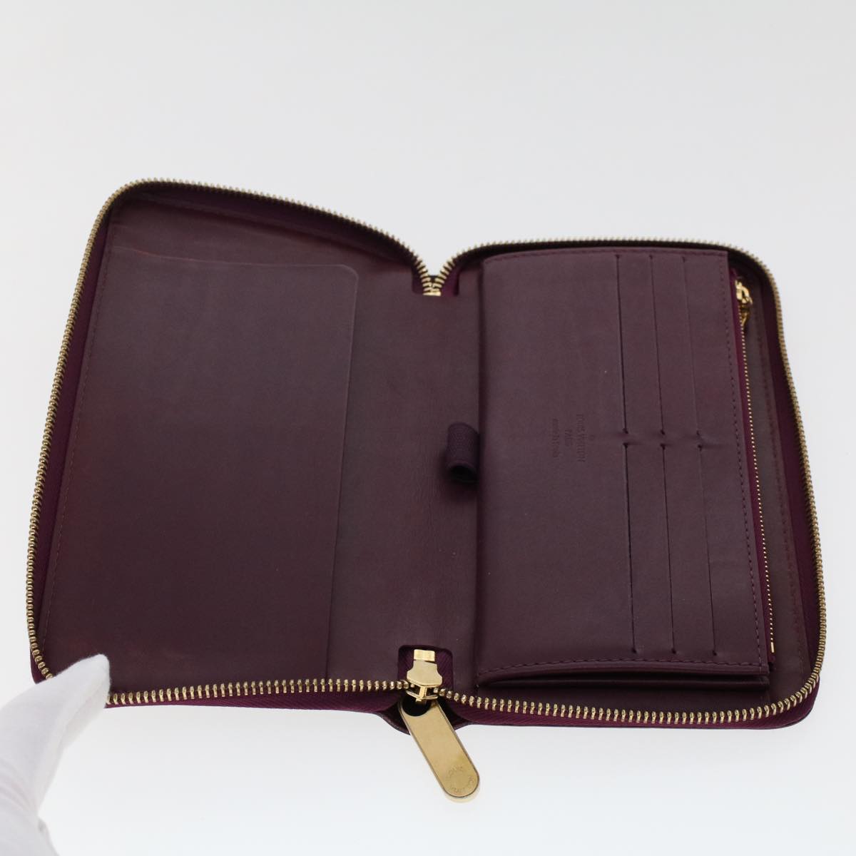 LOUIS VUITTON Monogram Vernis Zippy Wallet Long Wallet Violet M93609 Auth 47410