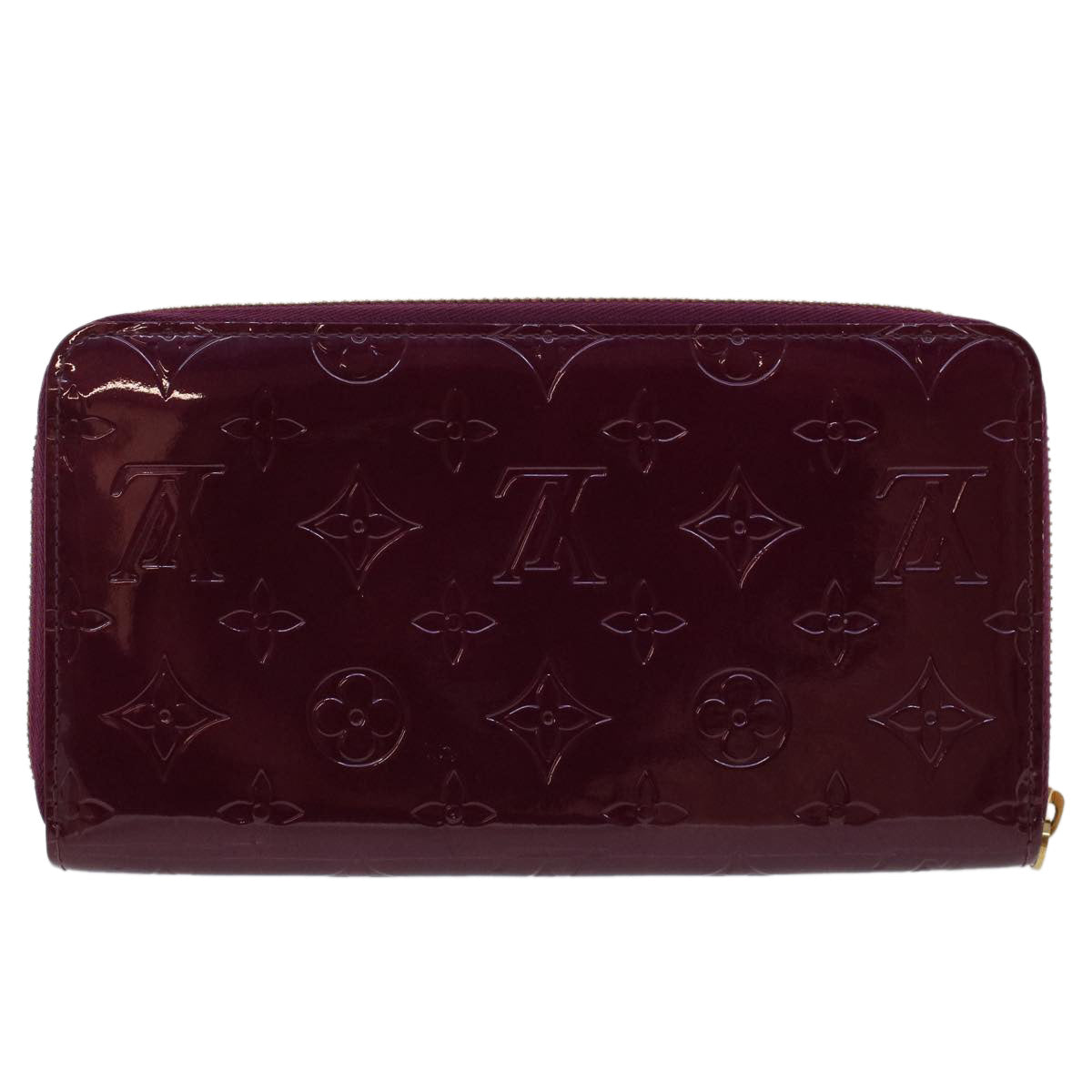 LOUIS VUITTON Monogram Vernis Zippy Wallet Long Wallet Violet M93609 Auth 47410