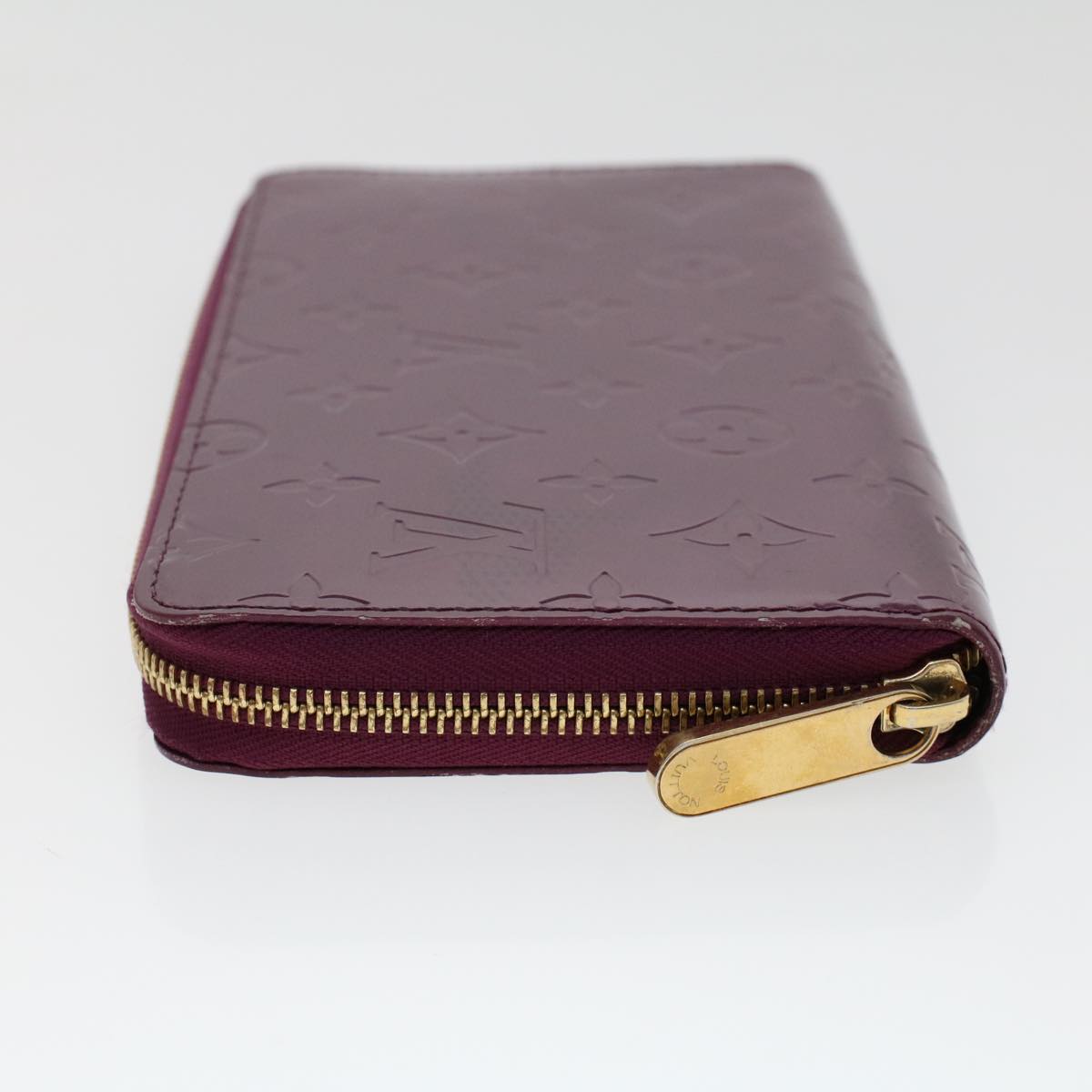 LOUIS VUITTON Monogram Vernis Zippy Wallet Long Wallet Violet M93609 Auth 47410