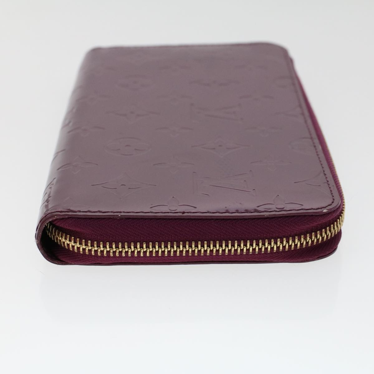 LOUIS VUITTON Monogram Vernis Zippy Wallet Long Wallet Violet M93609 Auth 47410