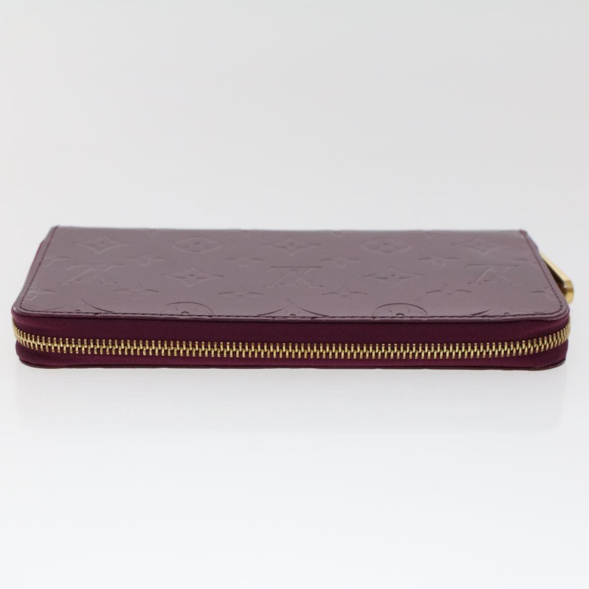 LOUIS VUITTON Monogram Vernis Zippy Wallet Long Wallet Violet M93609 Auth 47410