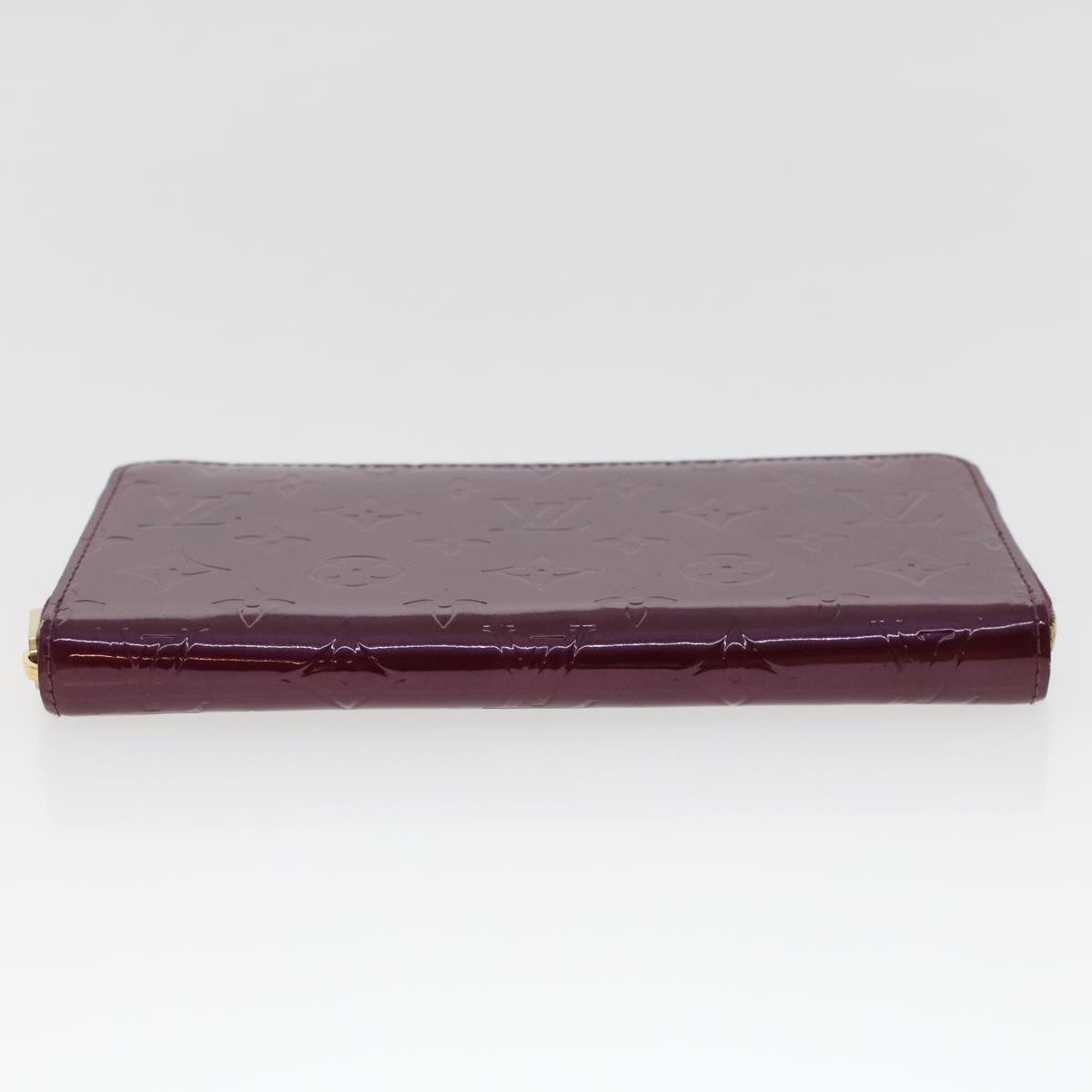 LOUIS VUITTON Monogram Vernis Zippy Wallet Long Wallet Violet M93609 Auth 47410