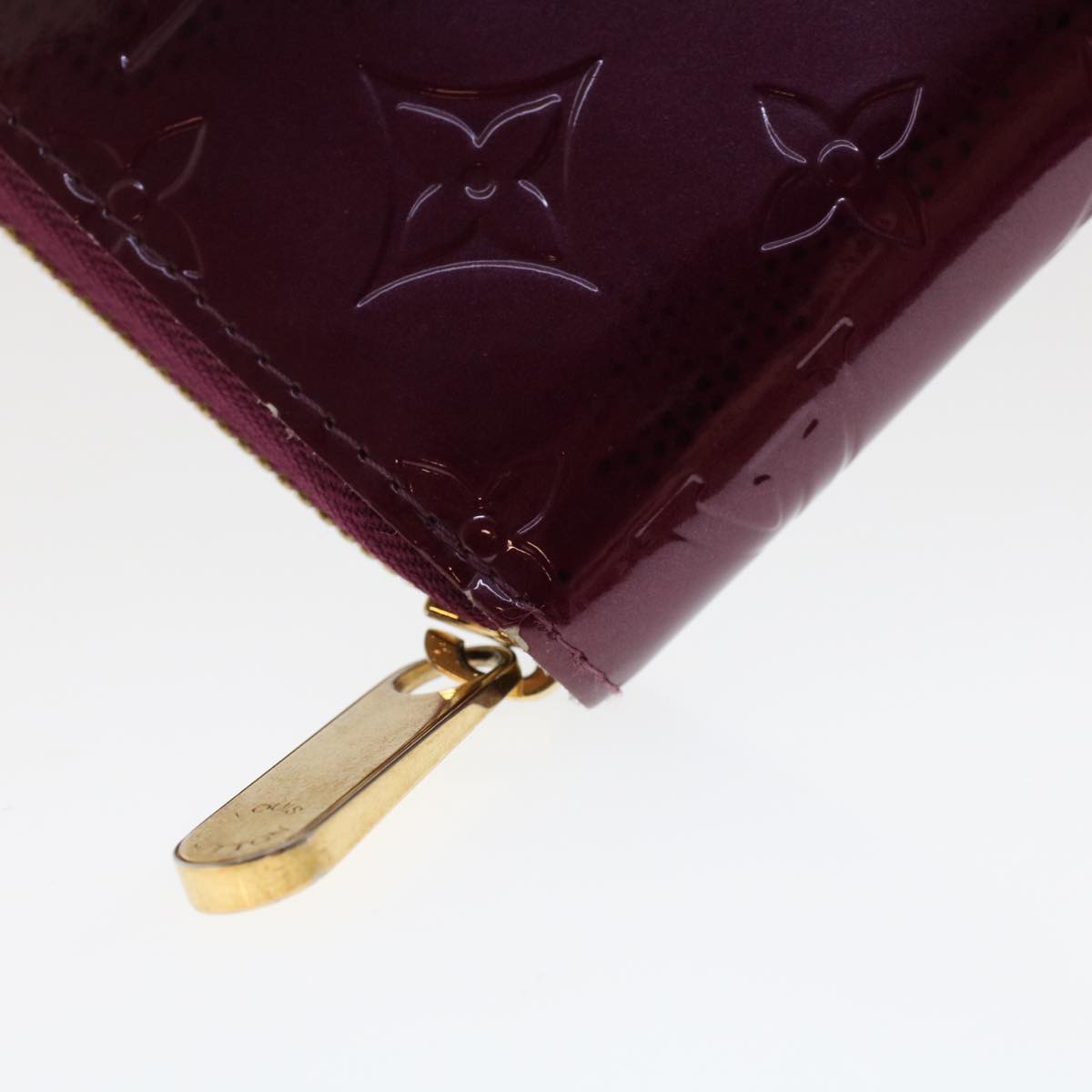 LOUIS VUITTON Monogram Vernis Zippy Wallet Long Wallet Violet M93609 Auth 47410