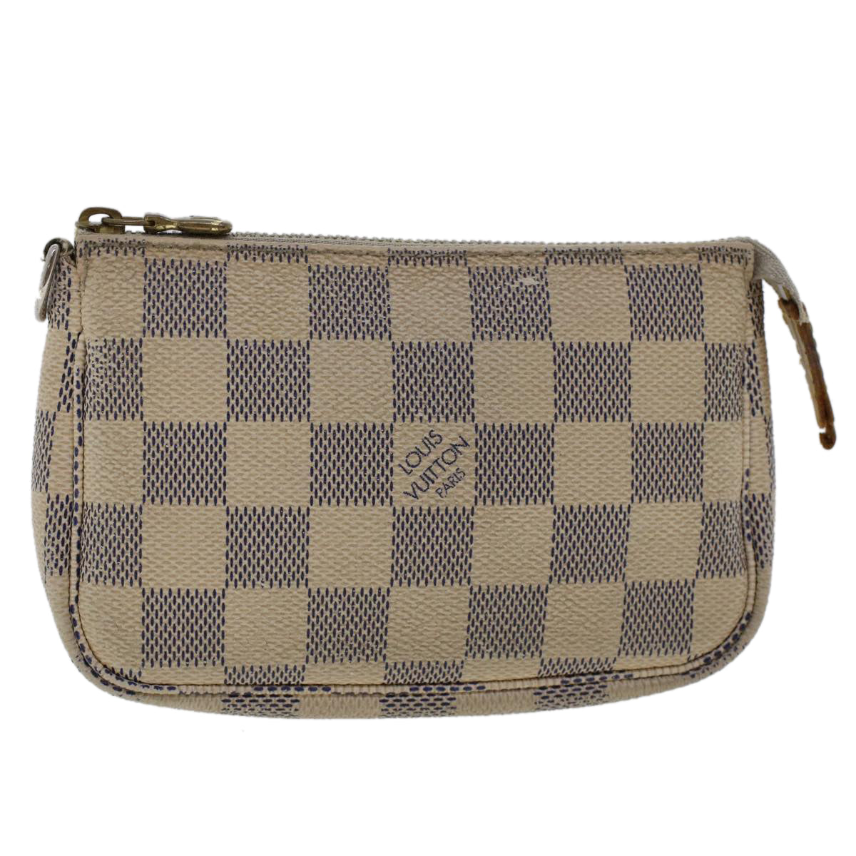 LOUIS VUITTON Damier Azur Mini Pochette Accessoires Pouch N58010 LV Auth 47426