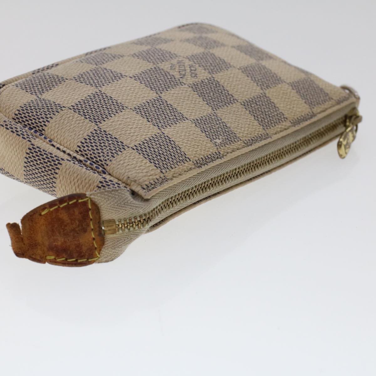 LOUIS VUITTON Damier Azur Mini Pochette Accessoires Pouch N58010 LV Auth 47426