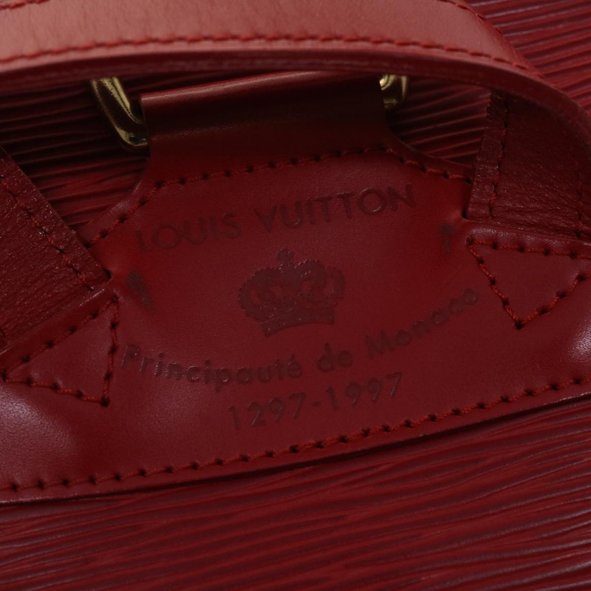 LOUIS VUITTON Epi Montsouris MM Backpack Monaco 700th Red LV Auth 47479