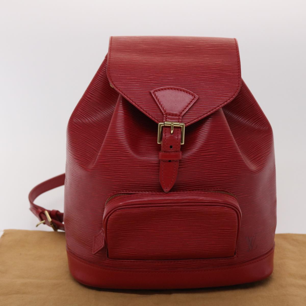 LOUIS VUITTON Epi Montsouris MM Backpack Monaco 700th Red LV Auth 47479