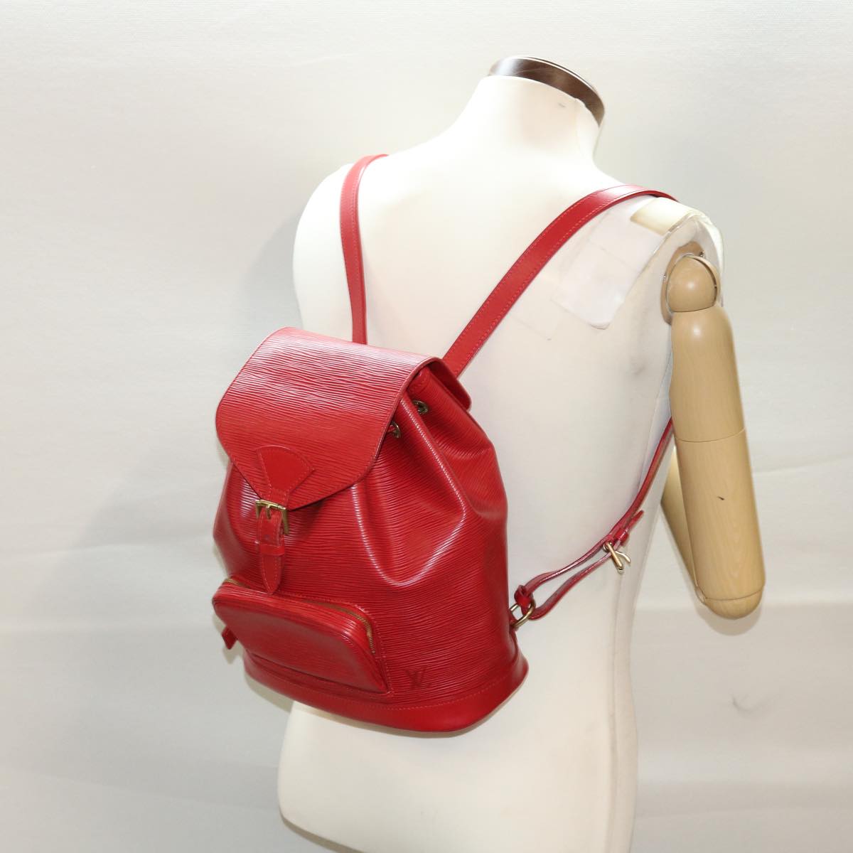 LOUIS VUITTON Epi Montsouris MM Backpack Monaco 700th Red LV Auth 47479