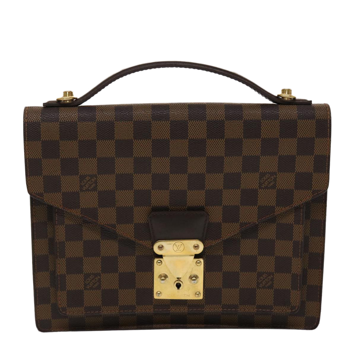 LOUIS VUITTON Damier Ebene Monceau 28 Hand Bag SPO 2way N48088 LV Auth 47539