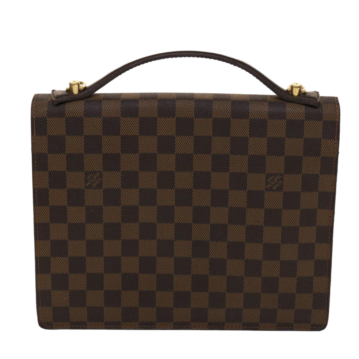 LOUIS VUITTON Damier Ebene Monceau 28 Hand Bag SPO 2way N48088 LV Auth 47539