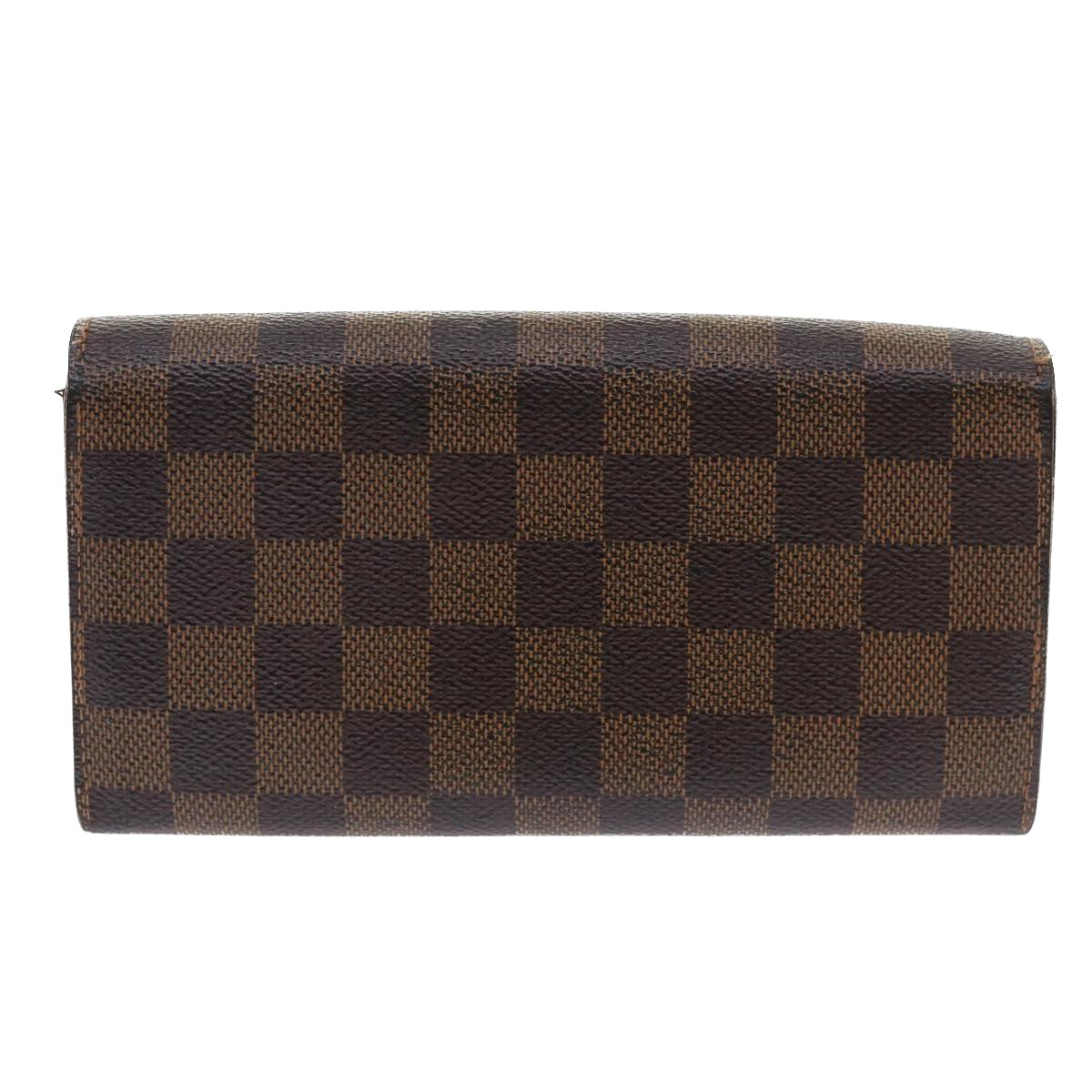 LOUIS VUITTON Damier Ebene Portefeuille Sarah Long Wallet N61734 LV Auth 47580