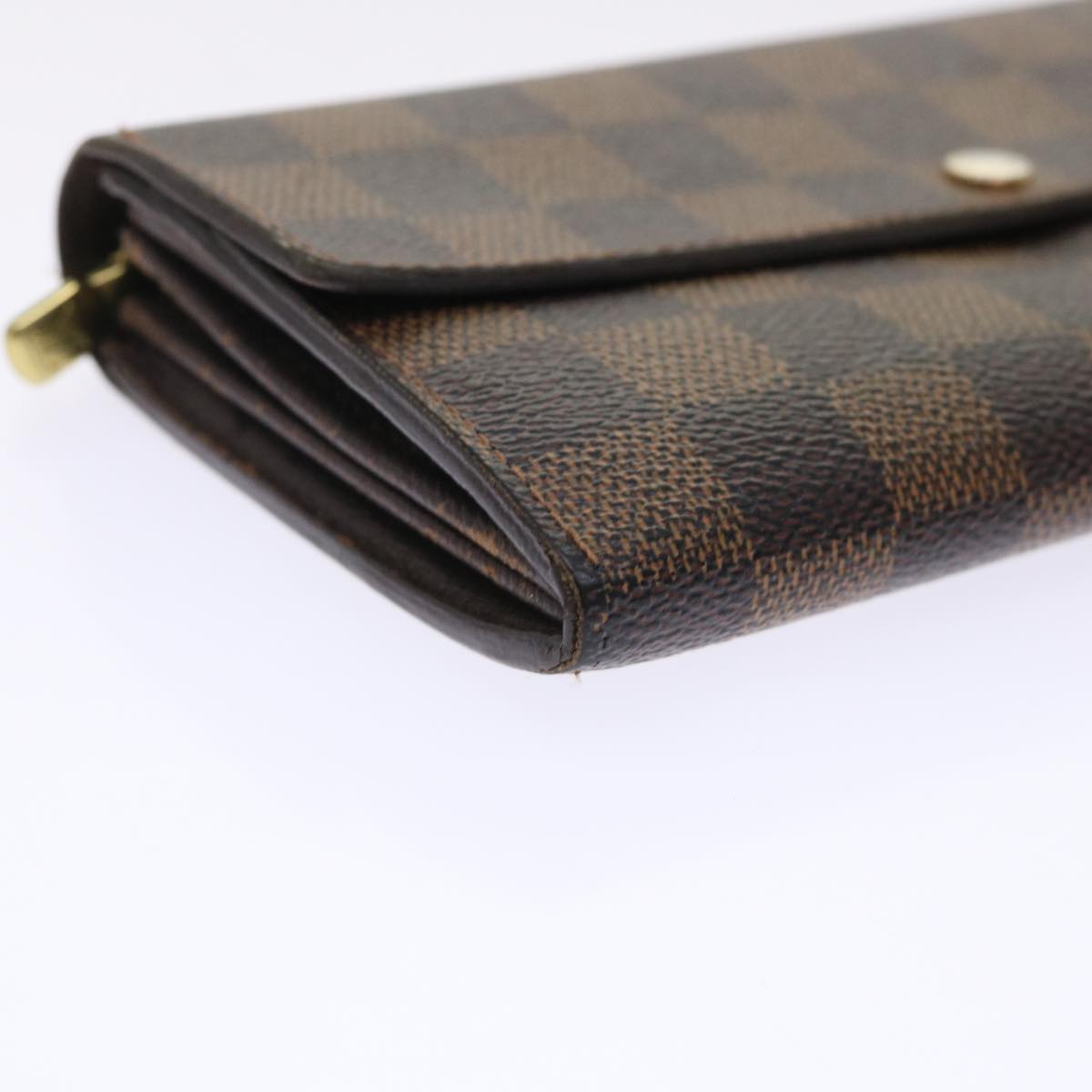 LOUIS VUITTON Damier Ebene Portefeuille Sarah Long Wallet N61734 LV Auth 47580