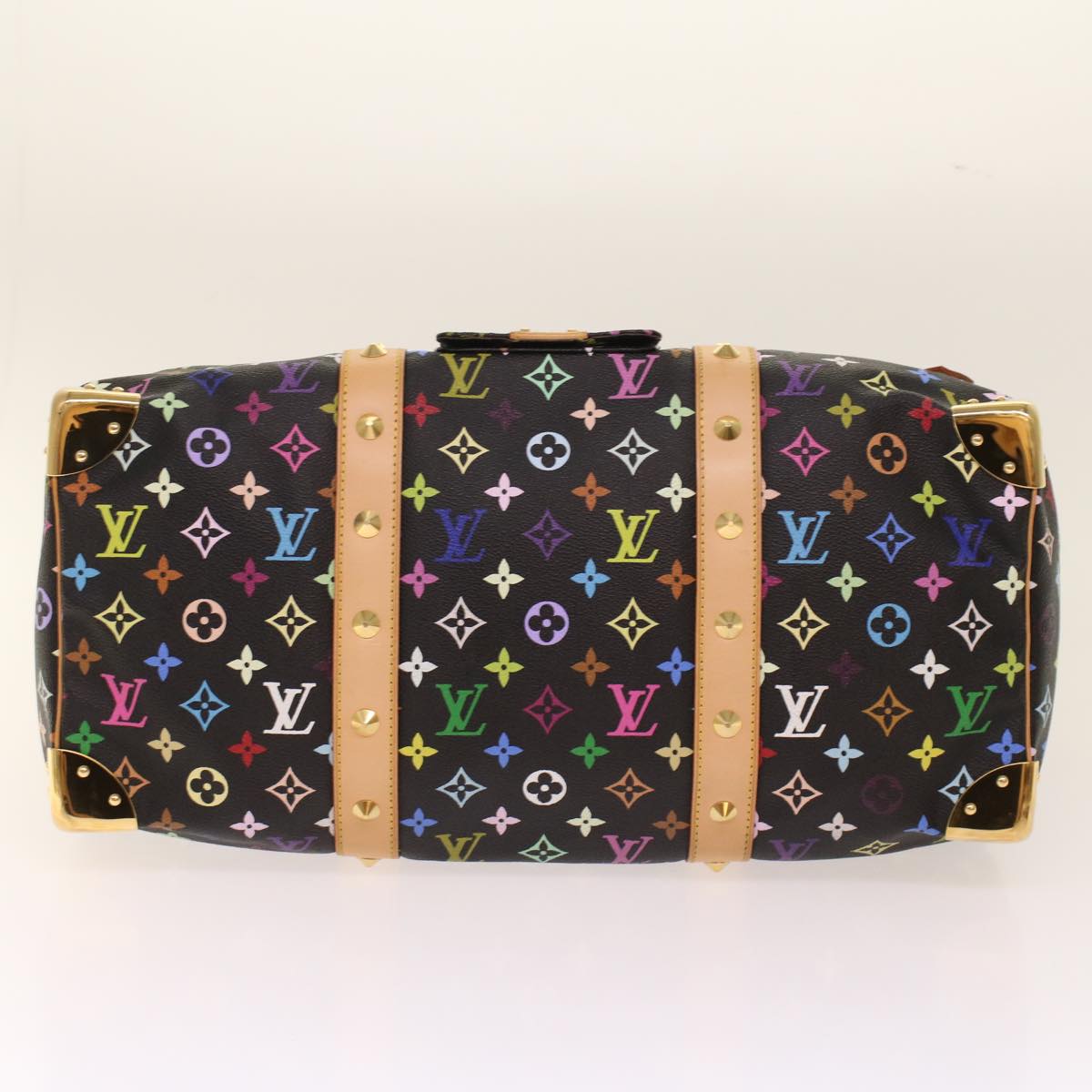 LOUIS VUITTON Monogram Multicolor Keepall 45 Boston Bag Black M92640 Auth 47622A