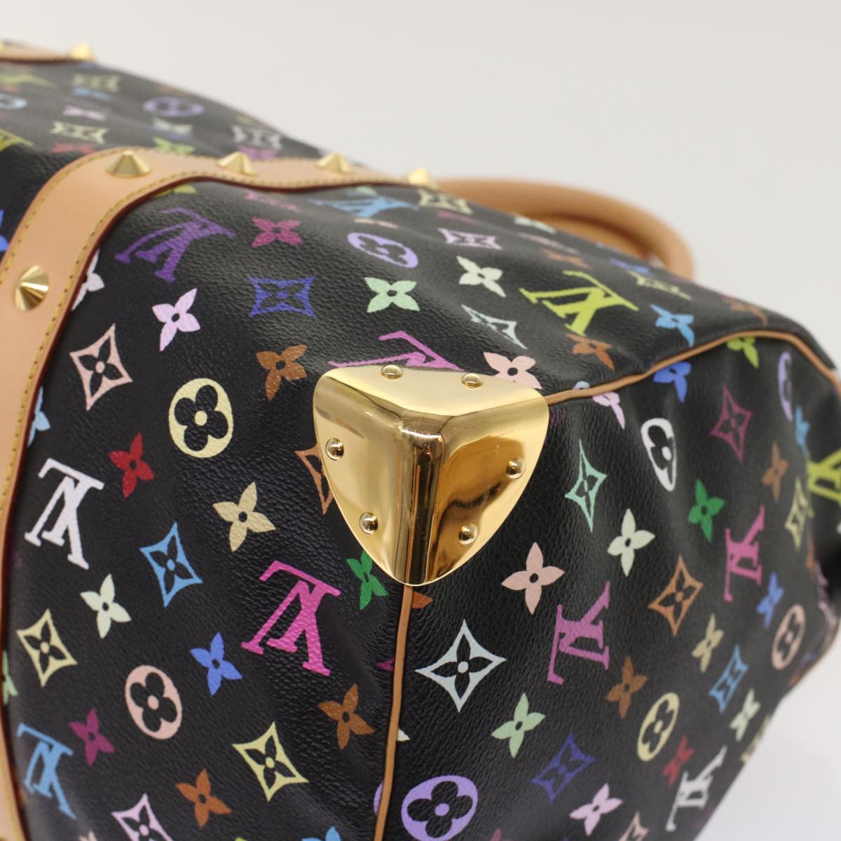 LOUIS VUITTON Monogram Multicolor Keepall 45 Boston Bag Black M92640 Auth 47622A