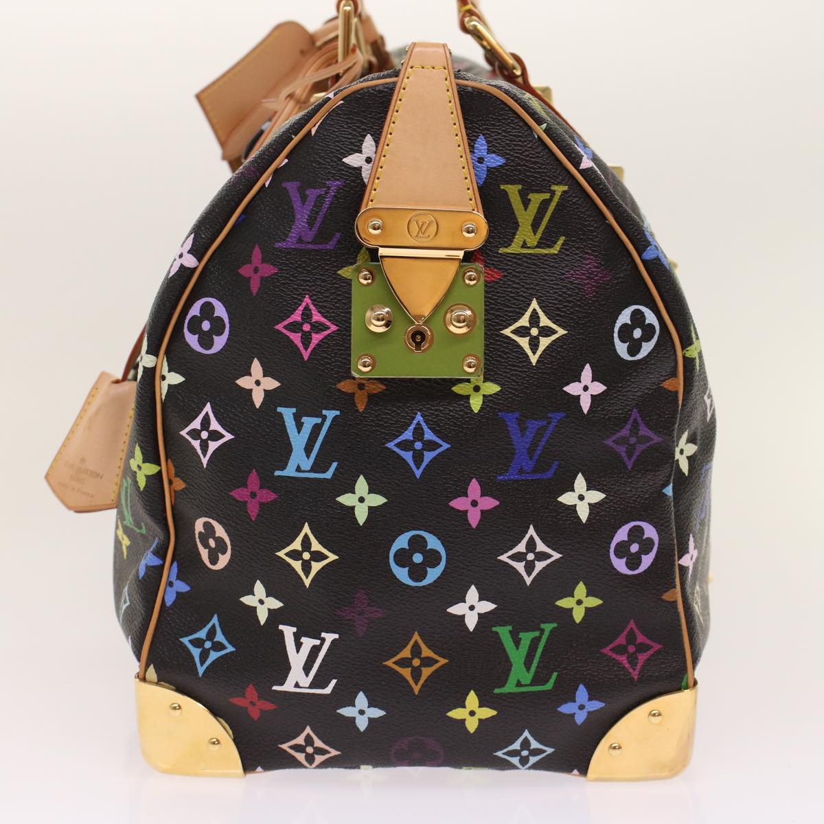 LOUIS VUITTON Monogram Multicolor Keepall 45 Boston Bag Black M92640 Auth 47622A