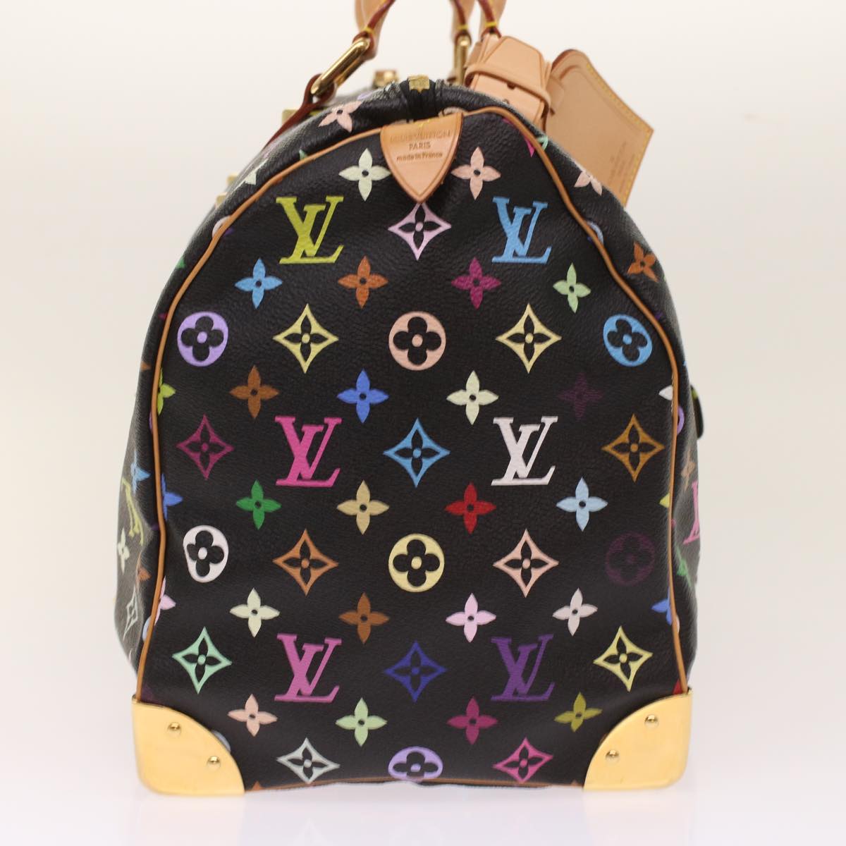 LOUIS VUITTON Monogram Multicolor Keepall 45 Boston Bag Black M92640 Auth 47622A