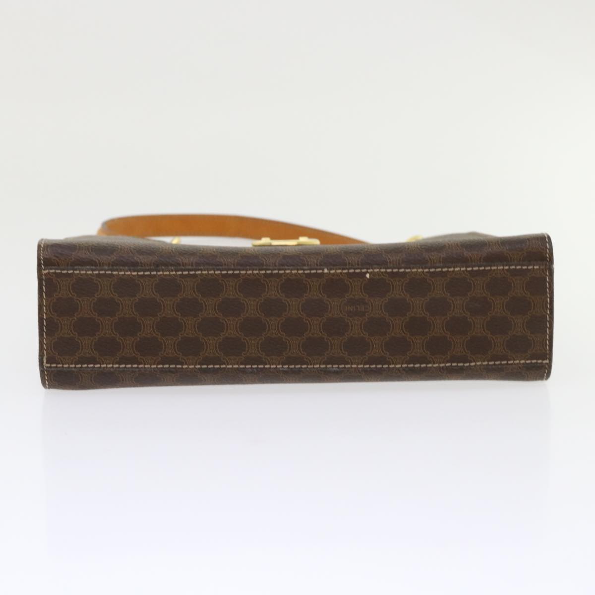 CELINE Macadam Canvas Hand Bag PVC Leather Brown Auth 47659