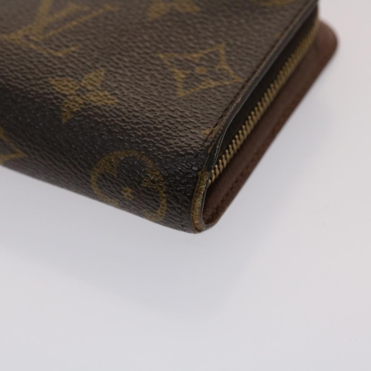 LOUIS VUITTON Monogram Porte Monnaie Zip Long Wallet M61727 LV Auth 47808