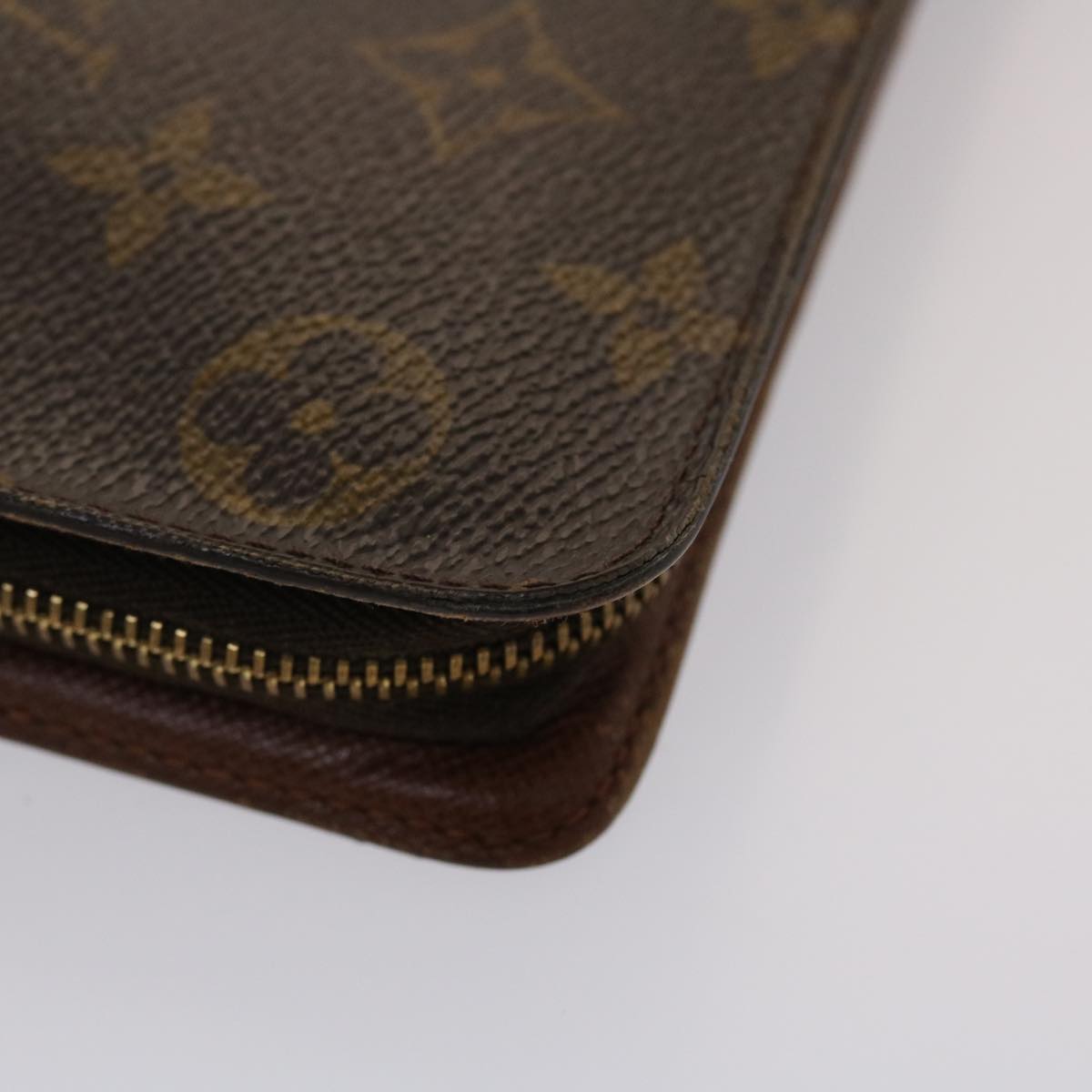 LOUIS VUITTON Monogram Porte Monnaie Zip Long Wallet M61727 LV Auth 47808