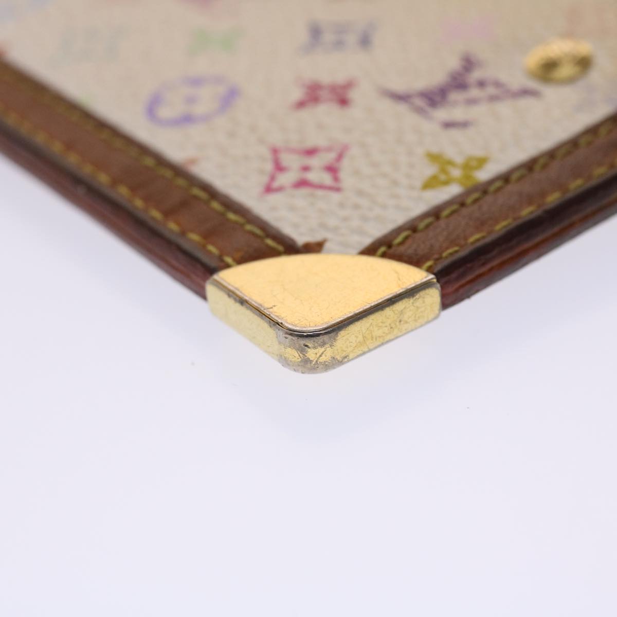 LOUIS VUITTON Monogram Multicolor Pochette Cles Purse White M92655 LV Auth 47823