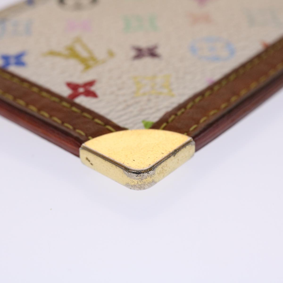 LOUIS VUITTON Monogram Multicolor Pochette Cles Purse White M92655 LV Auth 47823