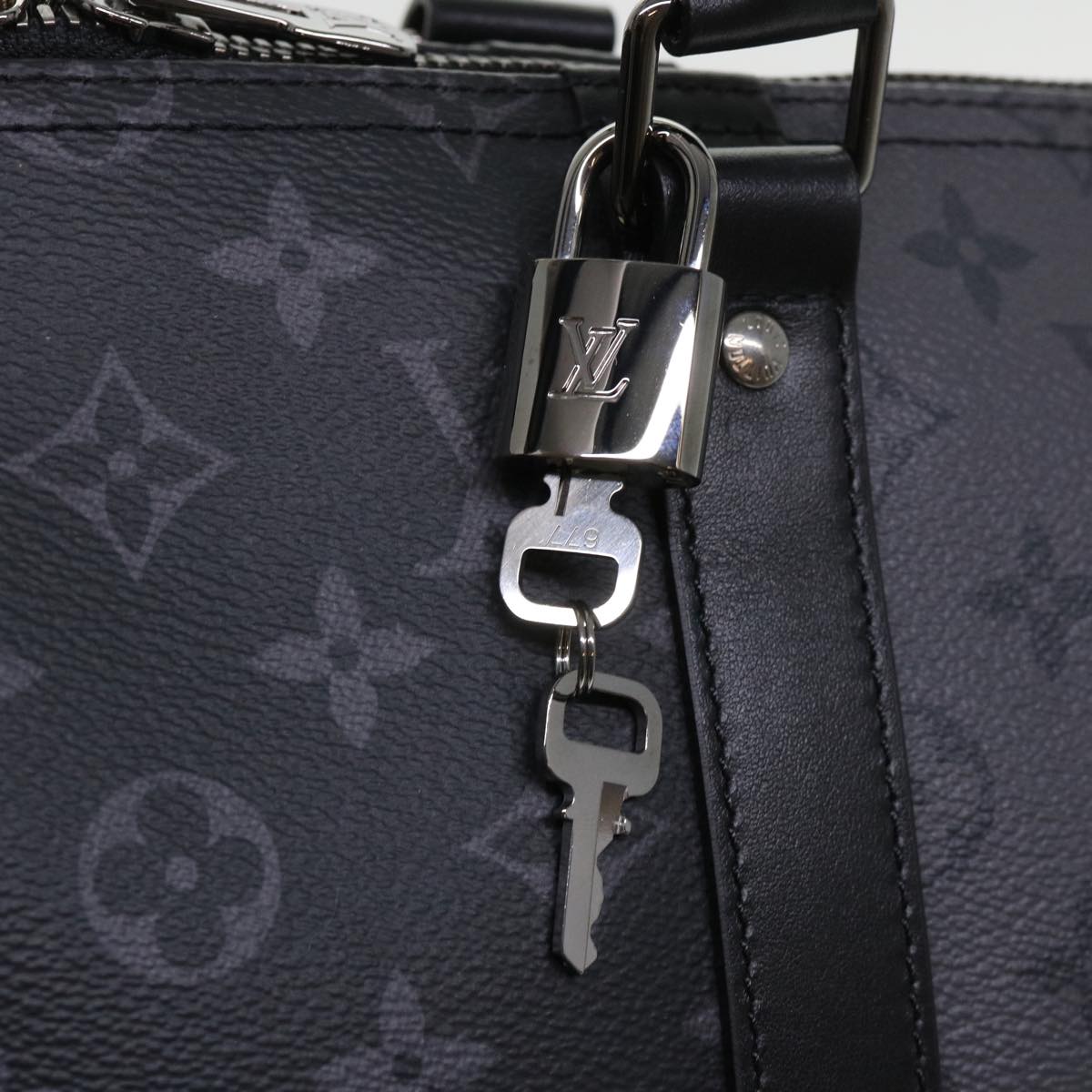 LOUIS VUITTON Eclipse Reverse Keepall Bandouliere 50 Bag M45392 LV Auth 47830S