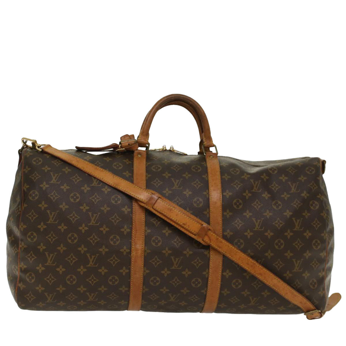 LOUIS VUITTON Monogram Keepall Bandouliere 60 Boston Bag M41412 LV Auth 47842