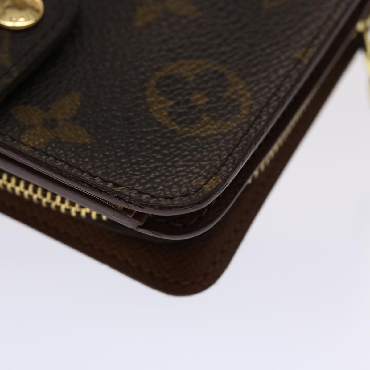 LOUIS VUITTON Monogram Compact Zip Wallet M61667 LV Auth 47877