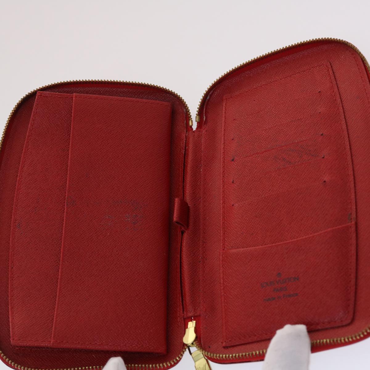 LOUIS VUITTON Epi Agenda Geode Wallet Red M63877 LV Auth 48055