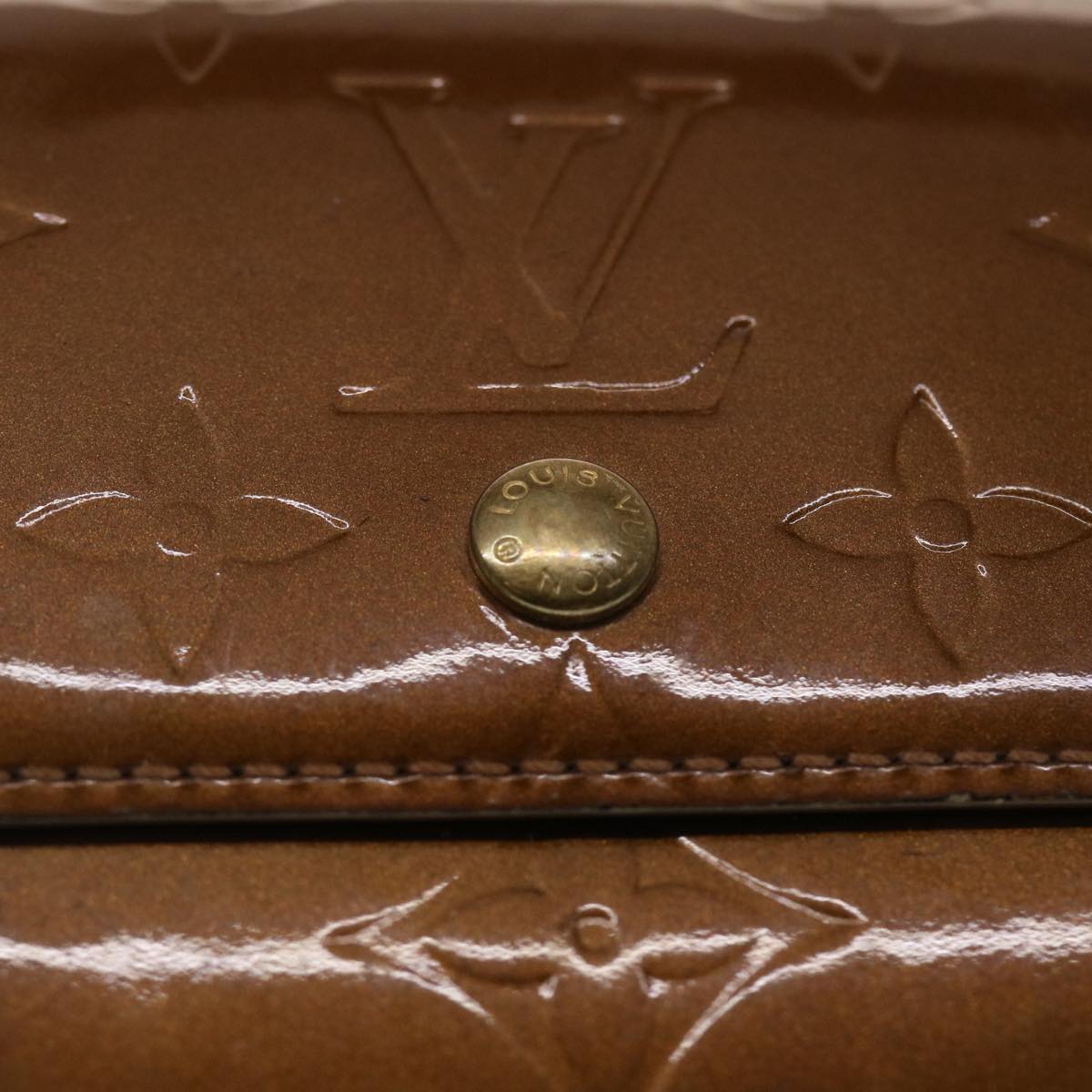 LOUIS VUITTON Monogram Vernis Portefeuille Elise Wallet Bronze M91170 Auth 48070