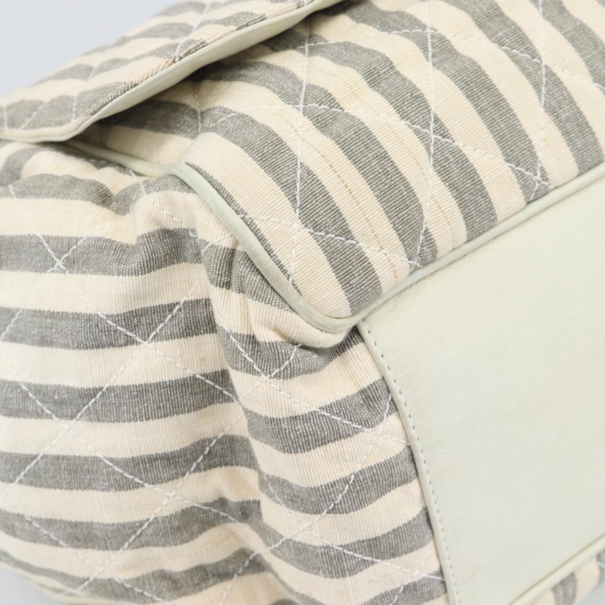 CHANEL Matelasse Shoulder Bag Canvas Light Blue White CC Auth 48071AV